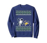 Disney Pixar Wall-E Eve Hässlicher Weihnachtspullover Sweatshirt, Unisex für Erwachsene, Marineblau, L