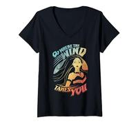 Disney Pocahontas Go Where The Wind Takes You Bright T-Shirt mit V-Ausschnitt