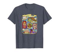 Disney Princess And The Frog Map T-Shirt, Herren, Blau Meliert, XXL