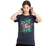 Disney Princess Ariel, Mulan, Tiana Group Hug! Ladies T Shirt, Deep Navy, Large