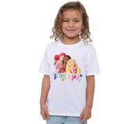 Disney Princess Be True, Be You Ariel, Moana, and Rapunzel Girls T Shirt, White, 7-8 Years