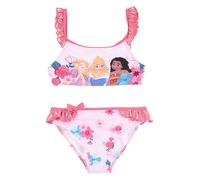 Disney Princess Bikini für Mädchen und Jungen, mit Rüschen und Blumenverzierungen, fuchsia, 3 Jahre