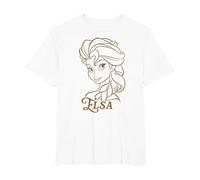 Disney Princess Celebration Minimalist Lines Frozen Elsa T-Shirt, Herren Große Größen, Weiß, 3X Tall