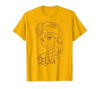 Disney Princess Celebration Minimalist Lines Frozen Elsa T-Shirt, Herren, Leuchtendes Gold, XXL