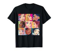 Disney Princess Characters Pop Art Grid T-Shirt