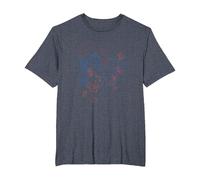 Disney Princess & Friends Scribble T-Shirt, Herren Große Größen, Blau Meliert, 5X Tall