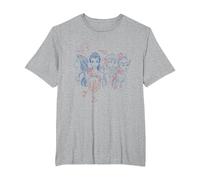 Disney Princess & Friends Scribble T-Shirt, Herren Große Größen, Grau Meliert, 5X Tall