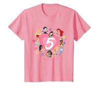 Disney Princess Heart 5 Years Old Happy Fifth Birthday T-Shirt, Kinder, Rosa, 116