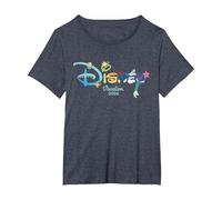Disney Princess Letters Logo Matching Disney Vacation 2026 T-Shirt, Damen Große Größen, Blau Meliert, 3X