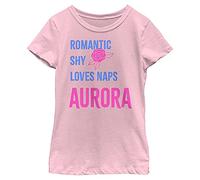 Disney Princess List Aurora Girl's Solid Crew Tee, Light Pink, X-Large