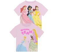 Disney Princess T Shirt Mädchen, Cinderella, Belle, Ariel & Jasmine Tshirt Kinder, Kurzärmelige Mädchen Kleidung, 128