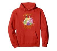 Disney Princess Tiana Ariel Rapunzel Friendship and Giving Pullover Hoodie, Unisex für Erwachsene, Rot, XL