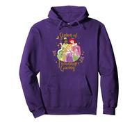 Disney Princess Tiana Ariel Rapunzel Friendship and Giving Pullover Hoodie, Unisex für Erwachsene, Violett, L