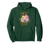 Disney Princess Tiana Ariel Rapunzel Friendship and Giving Pullover Hoodie, Unisex für Erwachsene, Waldgrün, M