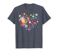 Disney Princess Tinker Bell Fairy and Flower Heart T-Shirt, Herren, Blau Meliert, 5XL