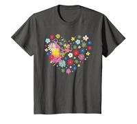 Disney Princess Tinker Bell Fairy and Flower Heart T-Shirt, Kinder, Anthrazit, 98