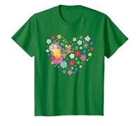 Disney Princess Tinker Bell Fairy and Flower Heart T-Shirt, Kinder, Dunkelgrün, 116