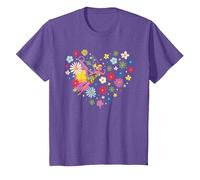 Disney Princess Tinker Bell Fairy and Flower Heart T-Shirt, Kinder, Heidekrautlila, 128
