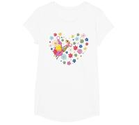 Disney Princess Tinker Bell Fairy and Flower Heart T-Shirt, Mädchen, Weiß, M