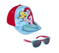 Disney Prinzessin Ariel Hut und Sonnenbrille, Verstellbarer Hut, UV-Schutz-Sonnenbrille, Kleine Meerjungfrau Baseball Kappe, Mädchen Sommermütze
