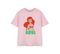 Disney Prinzessin Ariel Mädchen Rosa Kurzarm T-Shirt | Kinder Grafik T-Shirt | Kleine Meerjungfrau Charakter Top | Kurzarm Bekleidung | Ariel Movie Merchandise Geschenk für Kinder