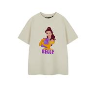 Disney Prinzessin Belle Mädchen Kurzarm Grafik T-Shirt | Haferflocken Prinzessin Belle T-Shirt für Kinder | Die Schöne und das Biest Cartoon Kleidung Movie Merchandise Geschenk für Kinder