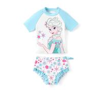 Disney Prinzessin Frozen Elsa Minnie Kleinkind Mädchen Badeanzug Sommer Tankini Badeanzug 2-teilig Bademode Rashguard Badeanzug, Frozen Elsa-Türkis, 6-7 Jahre