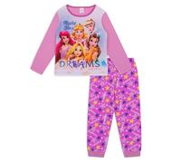 Disney Prinzessin Mädchen Schlafanzug Ariel Rapunzel Belle & Aurora Pink Pjs - Baumwollhose mit Bündchen - weiche Nachtwäsche - Alter 2-8 Jahre, Flieder, 7-8 Years