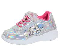 Disney Prinzessin Mädchen Turnschuhe Hologramm Silber Sportschuhe Kinder Running Sneakers Ariel Rapunzel Belle Cinderella, silber, rosa, 32 EU