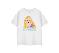 Disney Prinzessin Mädchen Weiß Kurzarm Grafik T-Shirt | Rapunzel Kurzarm T-Shirt | Kinder Prinzessin Bekleidung | Märchenfigur Top | Magisches Merchandise Geschenk für Kinder