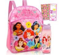 Disney Prinzessin Mini Rucksack für Mädchen ~ Prinzessin Vorschulbedarf-Set mit 27,9 cm Disney Prinzessinnen-Mini-Schultasche für Kleinkinder mit Wasserflasche, Aufklebern und mehr