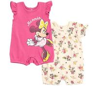 Disney Prinzessin Minnie Mouse Ariel Baby Mädchen Strampler für Neugeborene bis Säuglinge, 2er-Pack, Rot/mehrfarbig, 3-6 Monate