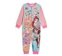 Disney Prinzessin Onesie für Mädchen Schlafanzug Fleece All in One Kinder Pjs Reißverschluss Loungewear Kinder Nachtwäsche, rose, 3-4 Jahre