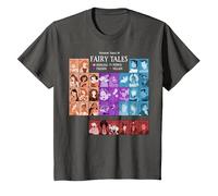 Disney Prinzessin Periodic Tisch Fairy Tales T-Shirt, Kinder, Anthrazit, 140
