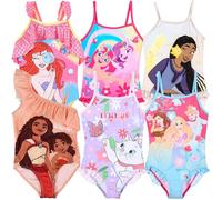 Disney Prinzessinnen Badeanzug für Mädchen - Original Lizenzprodukt für Meer und Pool - Hellblau - 8 Jahre - 18264 MLP