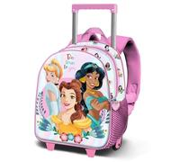 Disney Prinzessinnen Floral-Kleiner 3D Rucksack mit Rädern, Rosa, 26 x 34 cm, Kapazität 7 L