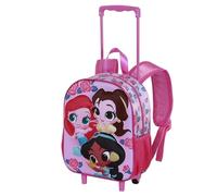 Disney Prinzessinnen Flowers-Kleiner 3D Rucksack mit Rädern, Rosa, 26 x 34 cm, Kapazität 7 L