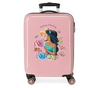 Disney Prinzessinnen Kabinenkoffer, Rosa, 38 x 55 x 20 cm, Hartplastik, seitlicher Kombinationsverschluss, 34 l, 2 kg, 4 Räder