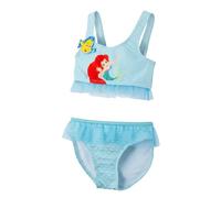 Disney Prinzessinnen Mädchen Bikini, Ariel und Flounder Zweiteiliger Badeanzug mit Glitzerdesign den Sommer, Größen 3 bis 8 Jahre (DE/NL/SE/PL, Alter, 6 Jahre, Regular, Blau)