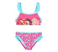 Disney Prinzessinnen Mädchen Zweiteiliger Bikini Badeanzug, Kinder Regenbogen Badeanzug Aschenputtel, Belle und Ariel, Größe 8 Jahre | Blau