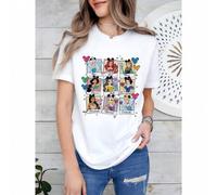 Disney-Prinzessinnen-T-Shirt (9 Prinzessinnenmotive: Cinderella, Belle, Merida, Jasmine, Mulan, Rapunzel, Merida) Rundhals-Kurzarmshirt im lässigen St