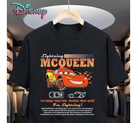Disney racing story "Lightning McQueen", printed T-shirts, officially authorized brand Disney, men's shirts, men's T-shirts, men's summer clothes, hig