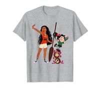 Disney Ralph Breaks the Internet Vanellope and Moana T-Shirt T-Shirt, Herren, Grau Meliert, XXL