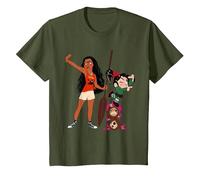 Disney Ralph Breaks the Internet Vanellope and Moana T-Shirt T-Shirt, Kinder, Olivgrün, 140