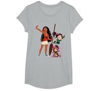 Disney Ralph Breaks the Internet Vanellope and Moana T-Shirt T-Shirt, Mädchen, Grau Meliert, L