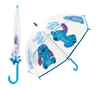 Disney Regenschirm für Kinder Mädchen Durchsichtig Lustiger Regenschirm Transparent - Stitch Sachen für Mädchen (Blau Stitch)