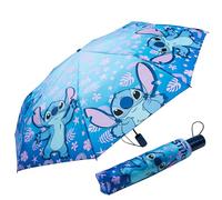 Disney Regenschirm Kinder, Leichter Taschenschirm Faltbar Automatik - Stitch Sachen (Blau Stitch)