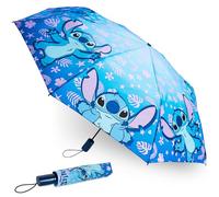Disney Regenschirm Kinder, Leichter Taschenschirm Faltbar Automatik - Stitch Sachen (Blau Stitch)