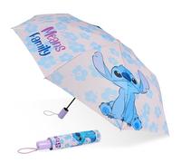 Disney Regenschirm Kinder, Leichter Taschenschirm Faltbar Automatik - Stitch Sachen (Lila Stitch)
