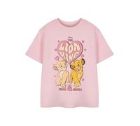 Disney Rosa Grafik-T-Shirt „König der Löwen“ für Mädchen | Klassisches Cartoon Nala & Simba T-Shirt | Kurzarm-Pull-On-Oberteil mit Rundhalsausschnitt The Lion King Bekleidung